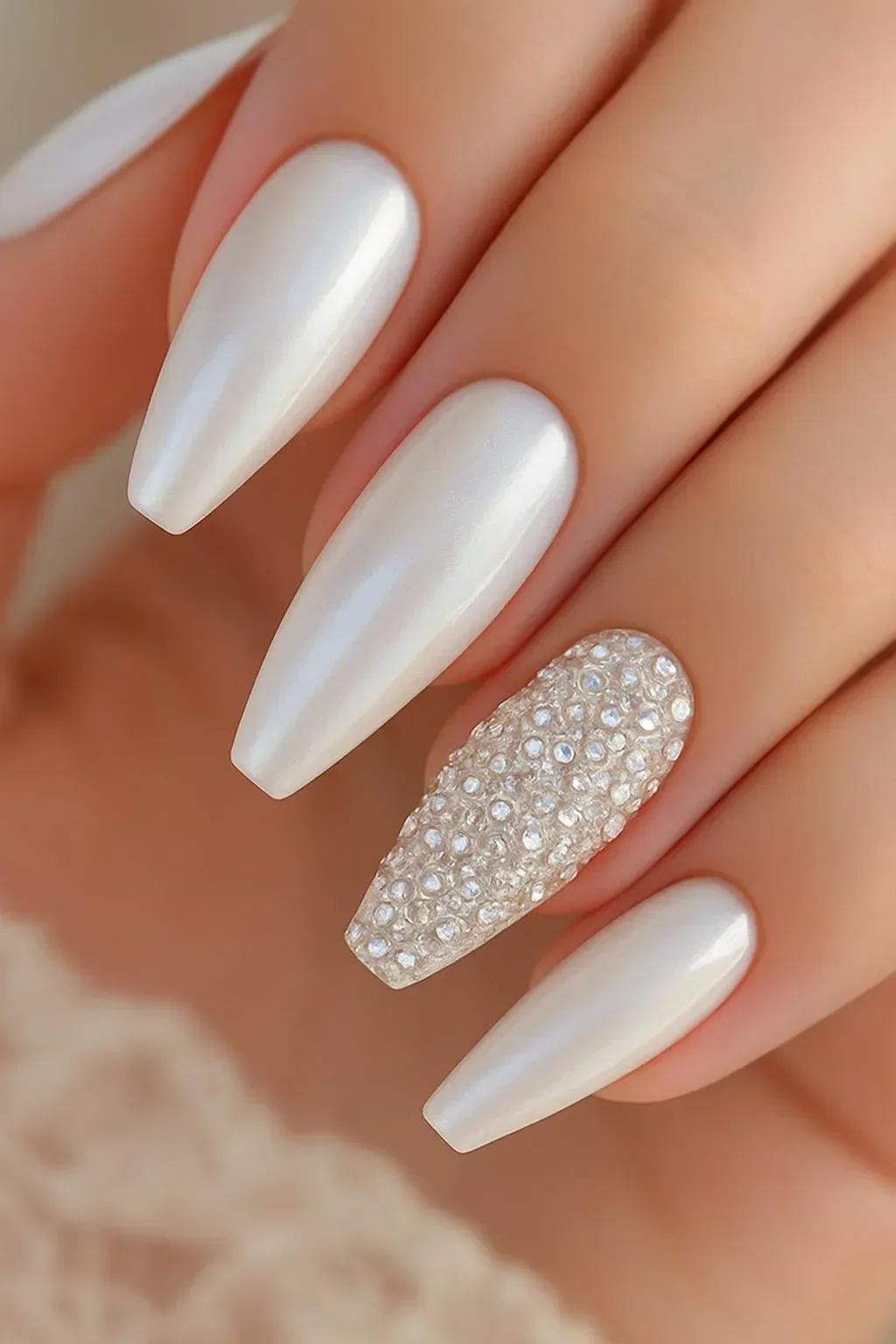 Chrome wedding nail designs showcasing stunning styles for brides on their special day.