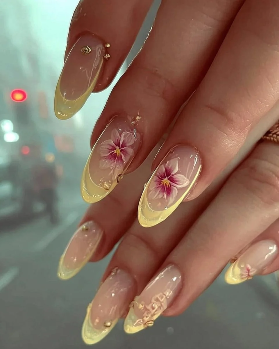 Cute yellow nail designs showcasing bright and fun manicure styles.