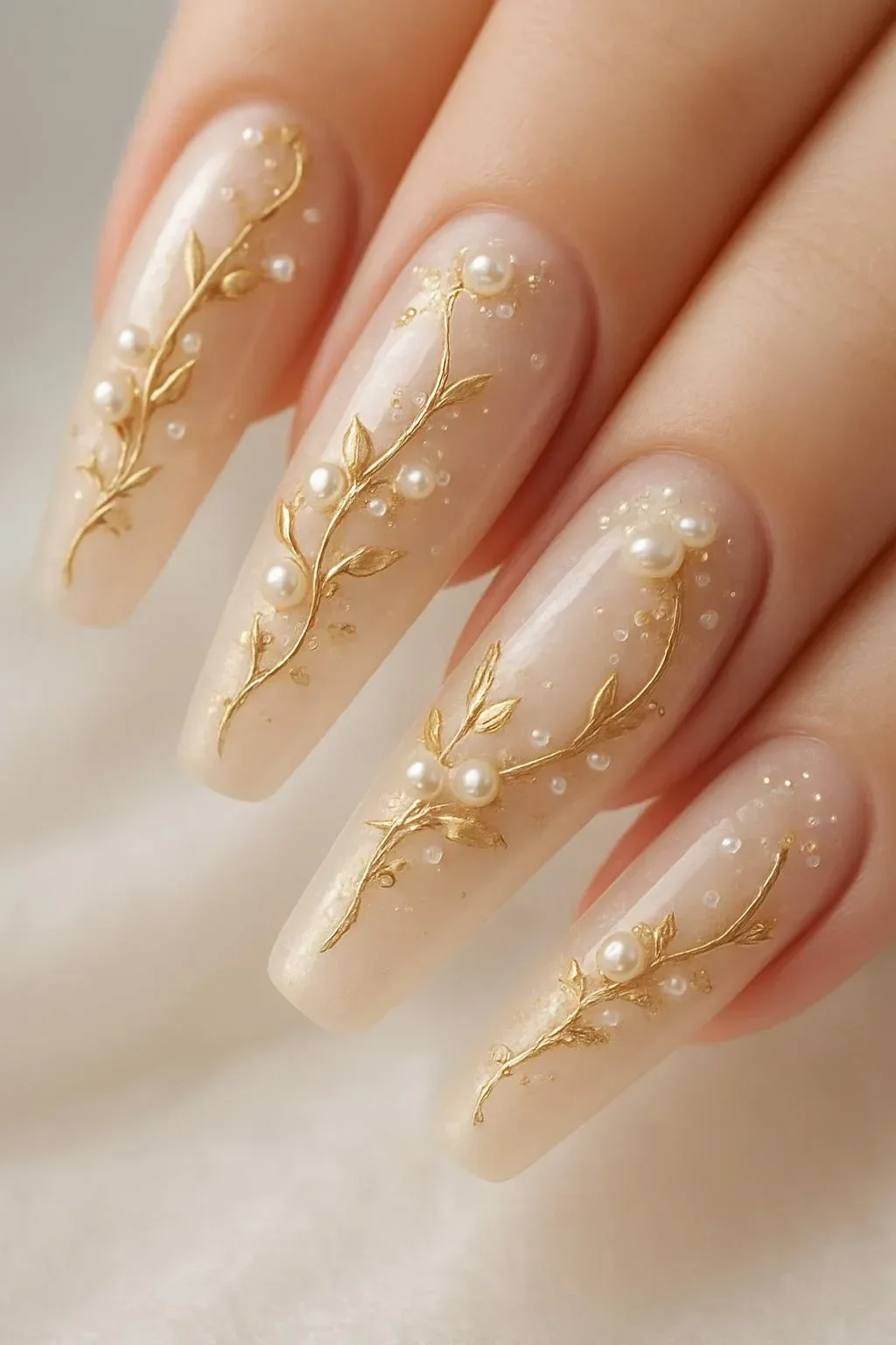 Handmade luxury press-on nails set by Atelier Rajpál, featuring elegant designs.