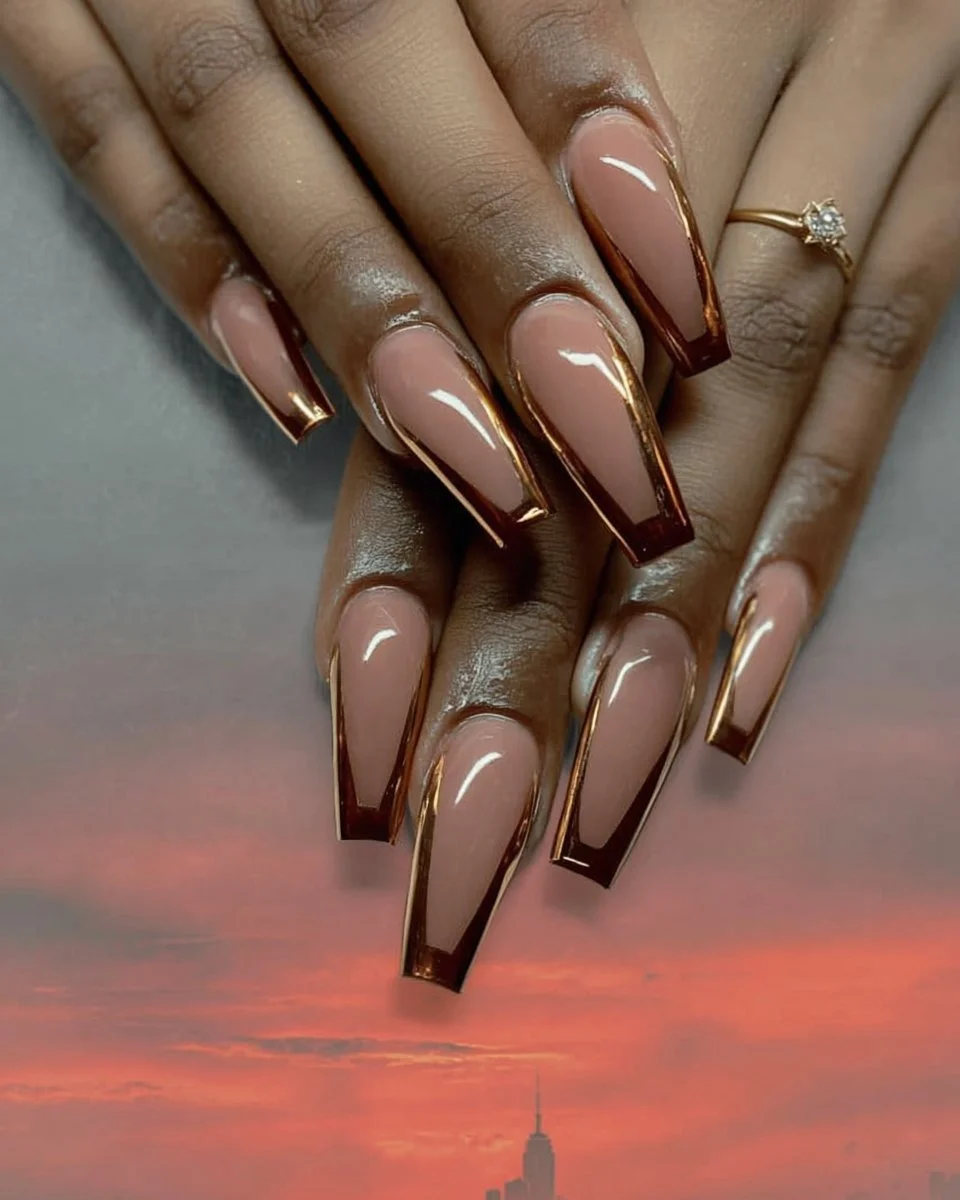 Stylish October nails design showcasing fall trends for 2025.