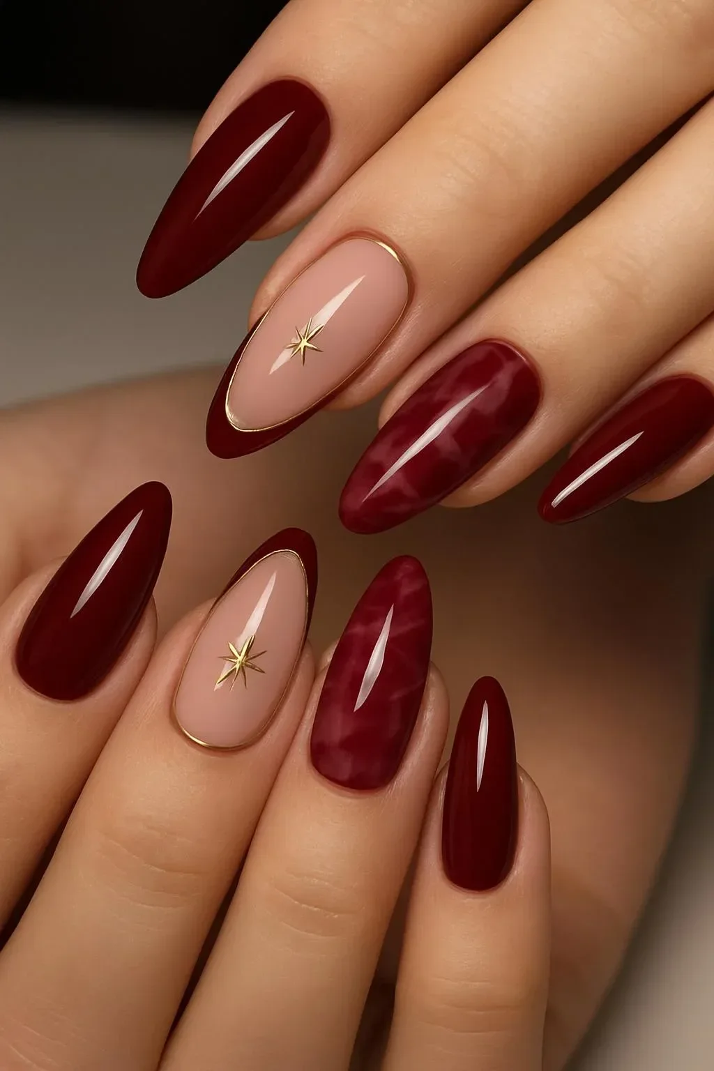 Stunning uñas del sorteo featuring holographic effects and floral designs.