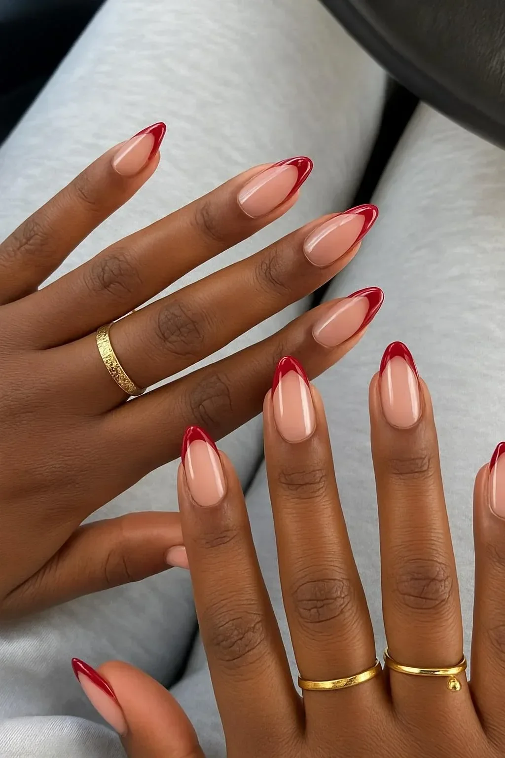 Close-up of chic nails showcasing stylish nail art and trendy designs