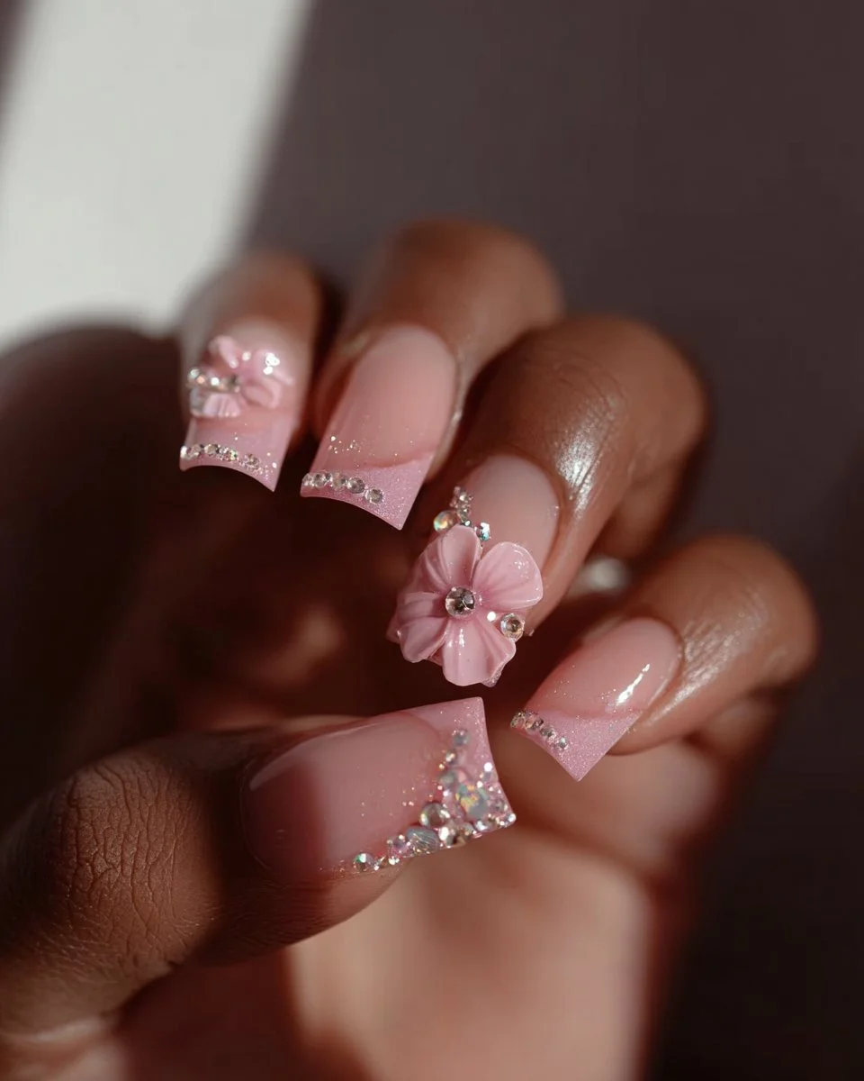 A variety of trendy pink nail designs showcasing different styles and techniques.
