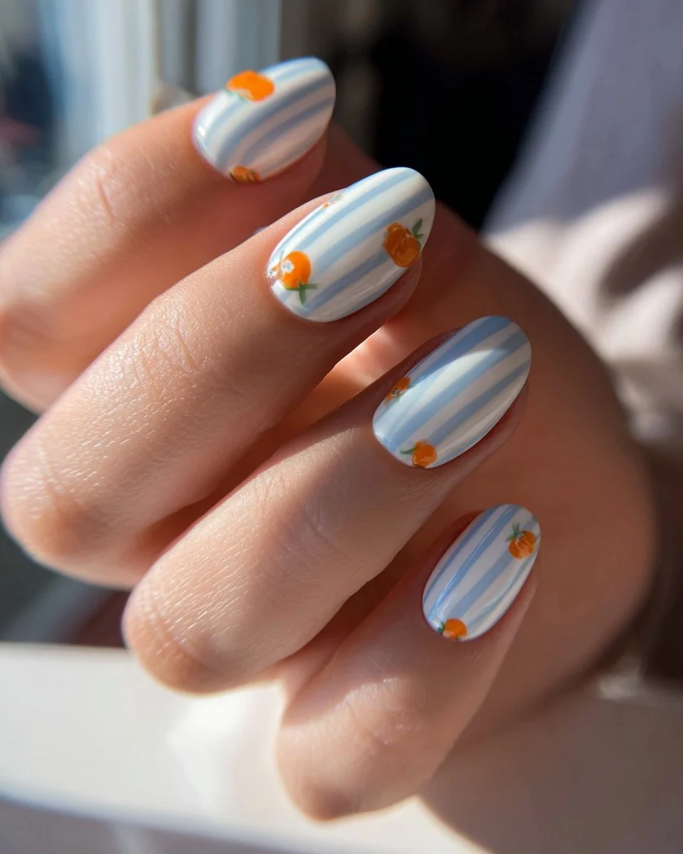 Tropical beach nail art with vibrant colors and designs for summer nails