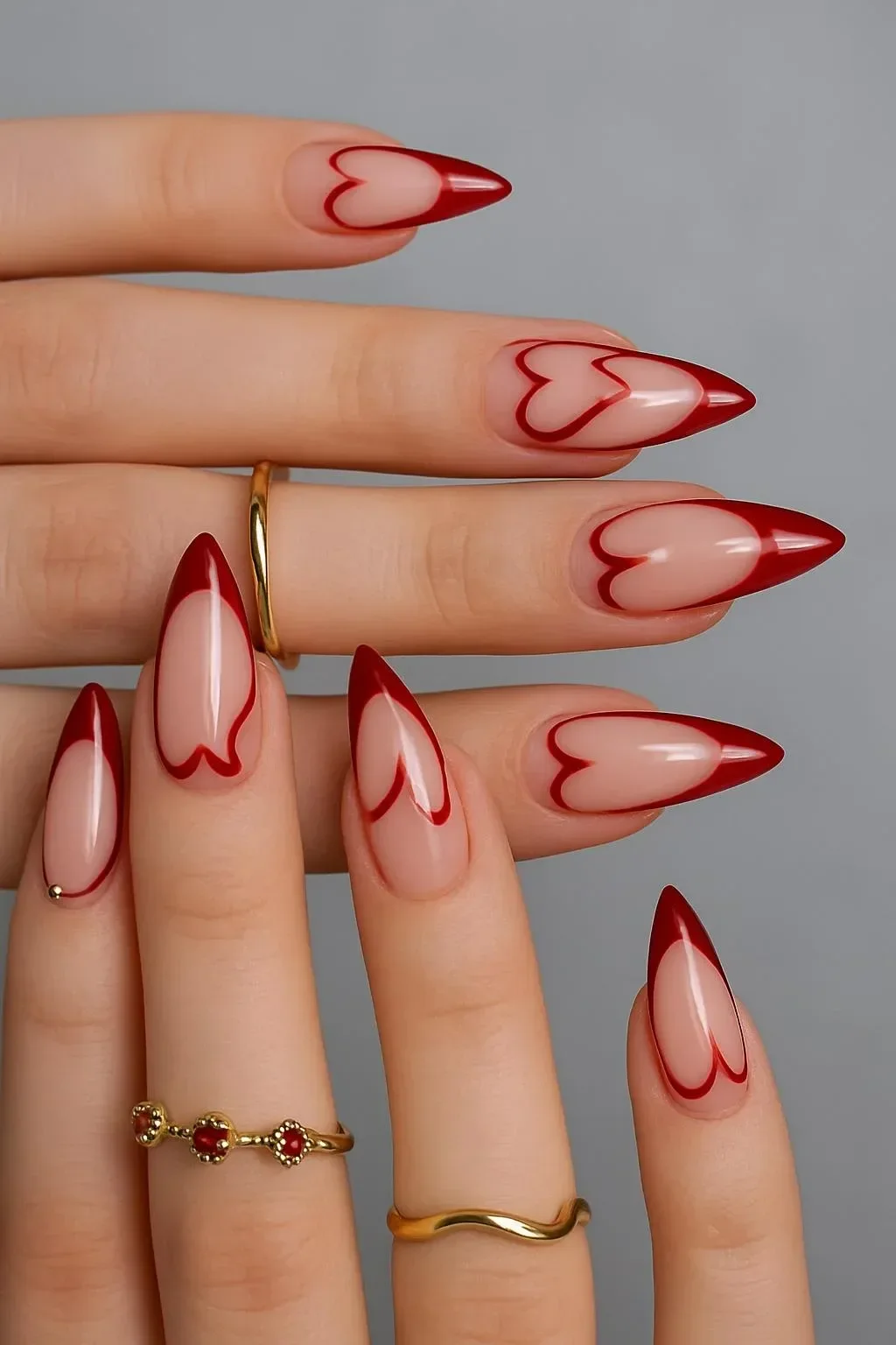 Beautiful Valentine's Day French tip nails for a romantic look