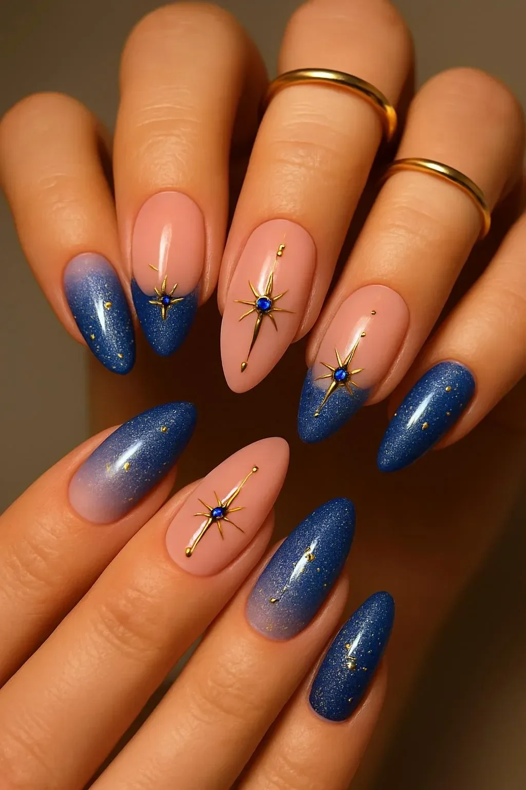 Elegant dark blue nail designs showcase winter styles for a chic look.