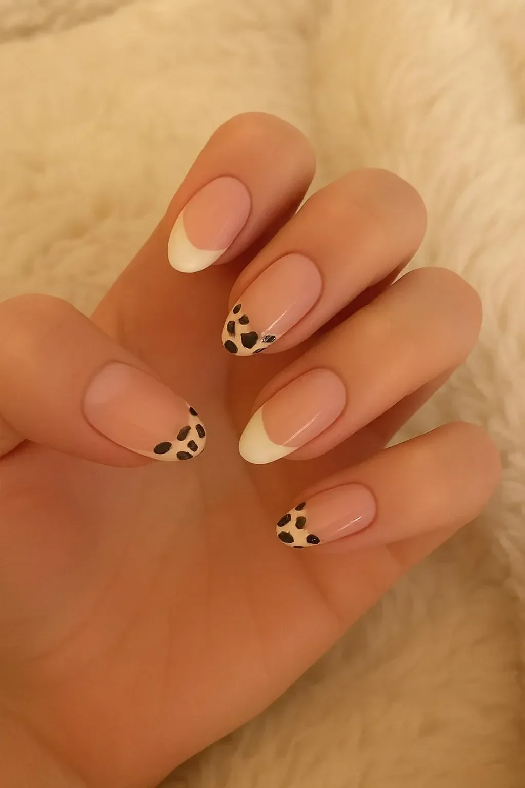 Stylish cheetah nails featuring a trendy animal print design.