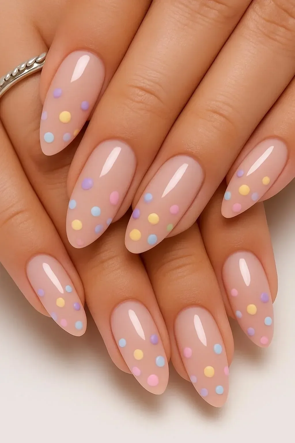 Cute pastel and almond Easter nails for spring 2026 design ideas