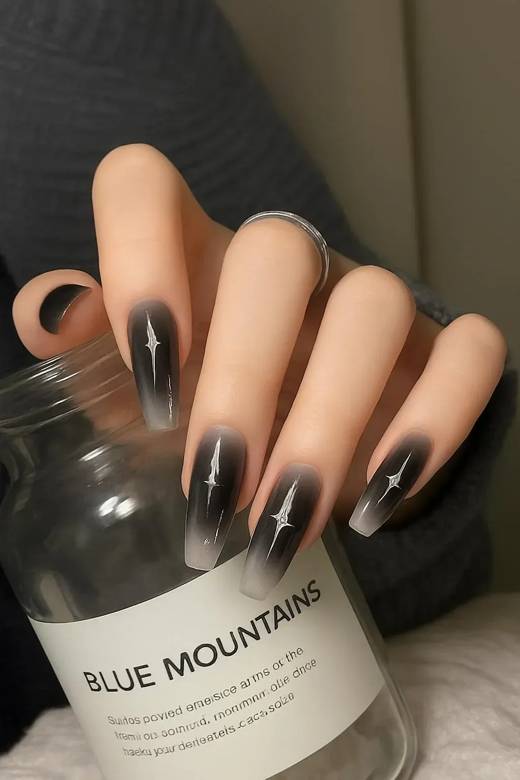 Gdeaack 24pcs long press on nails in coffin and square styles with glue.