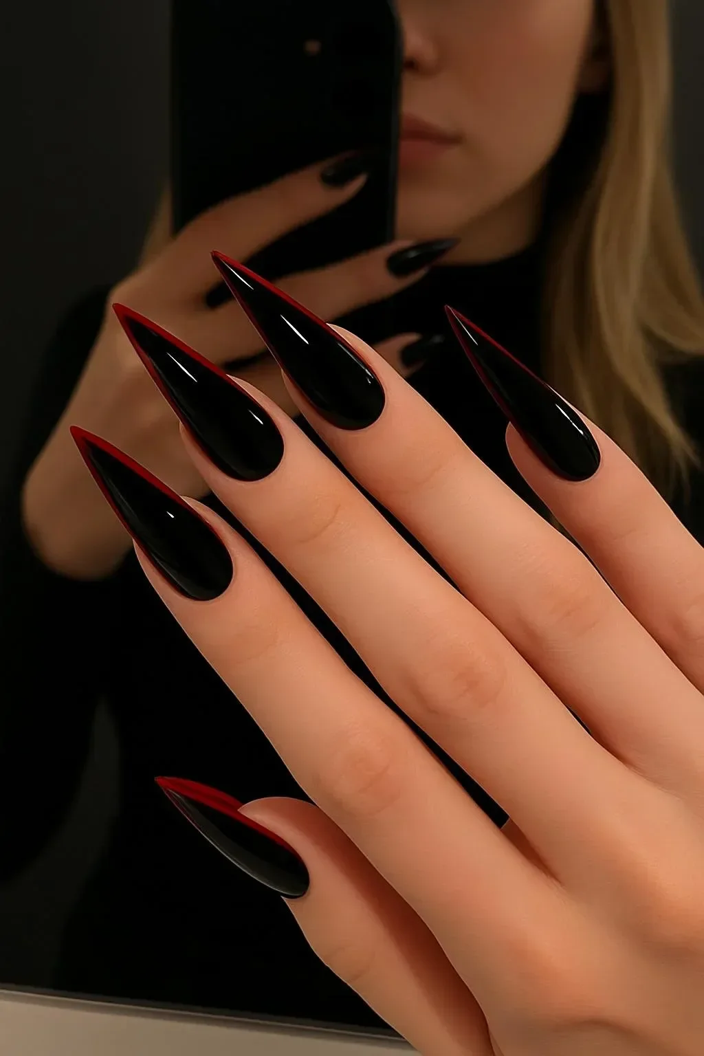 Trendy punk nails design featuring grunge and simple styles.