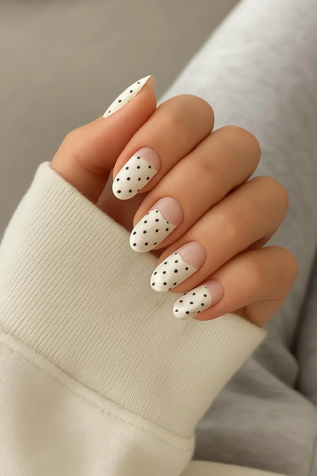 Cute nails with simple designs and colorful dots for stylish manicures
