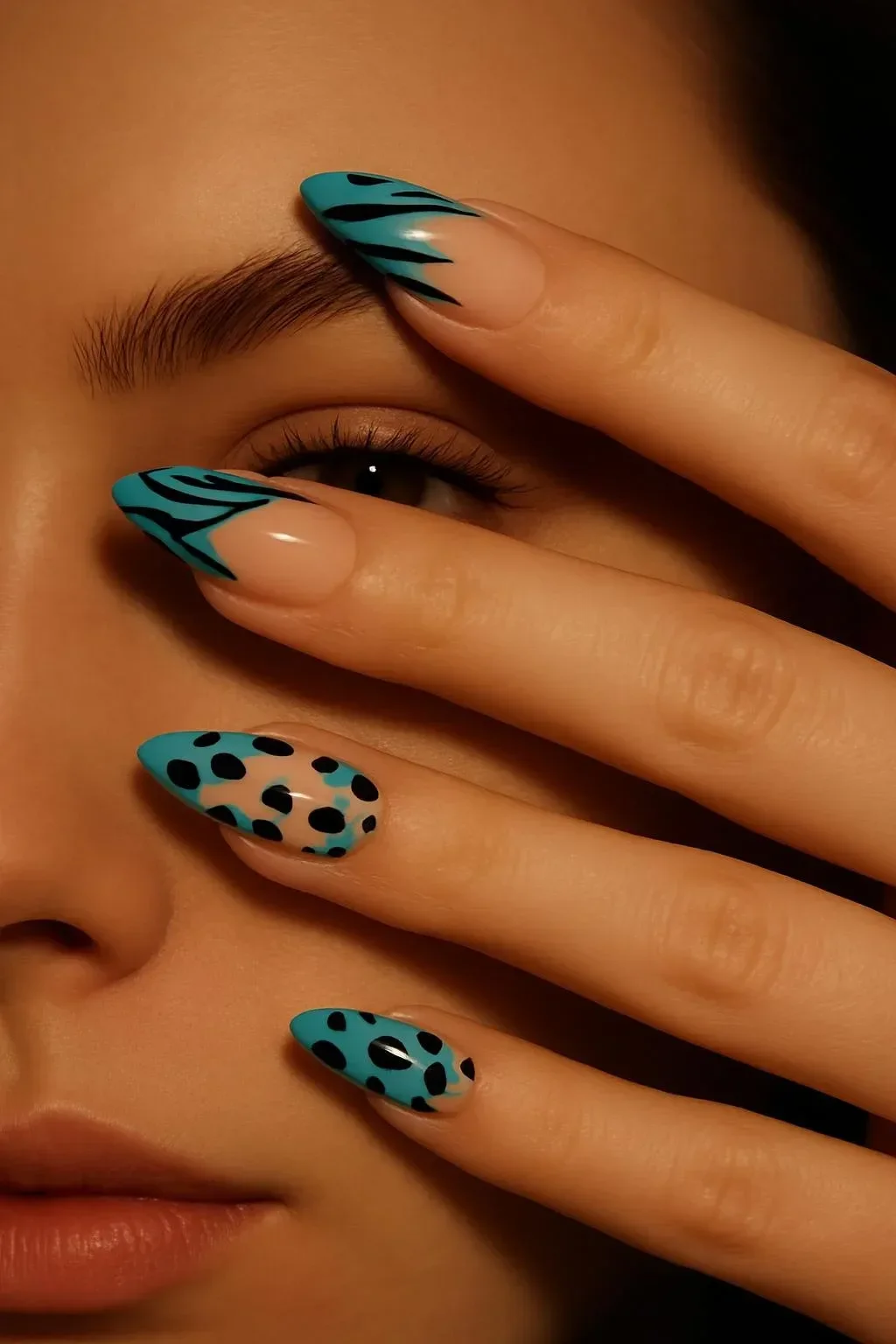 Stunning teal nails showcasing gel design for 2026 trends.