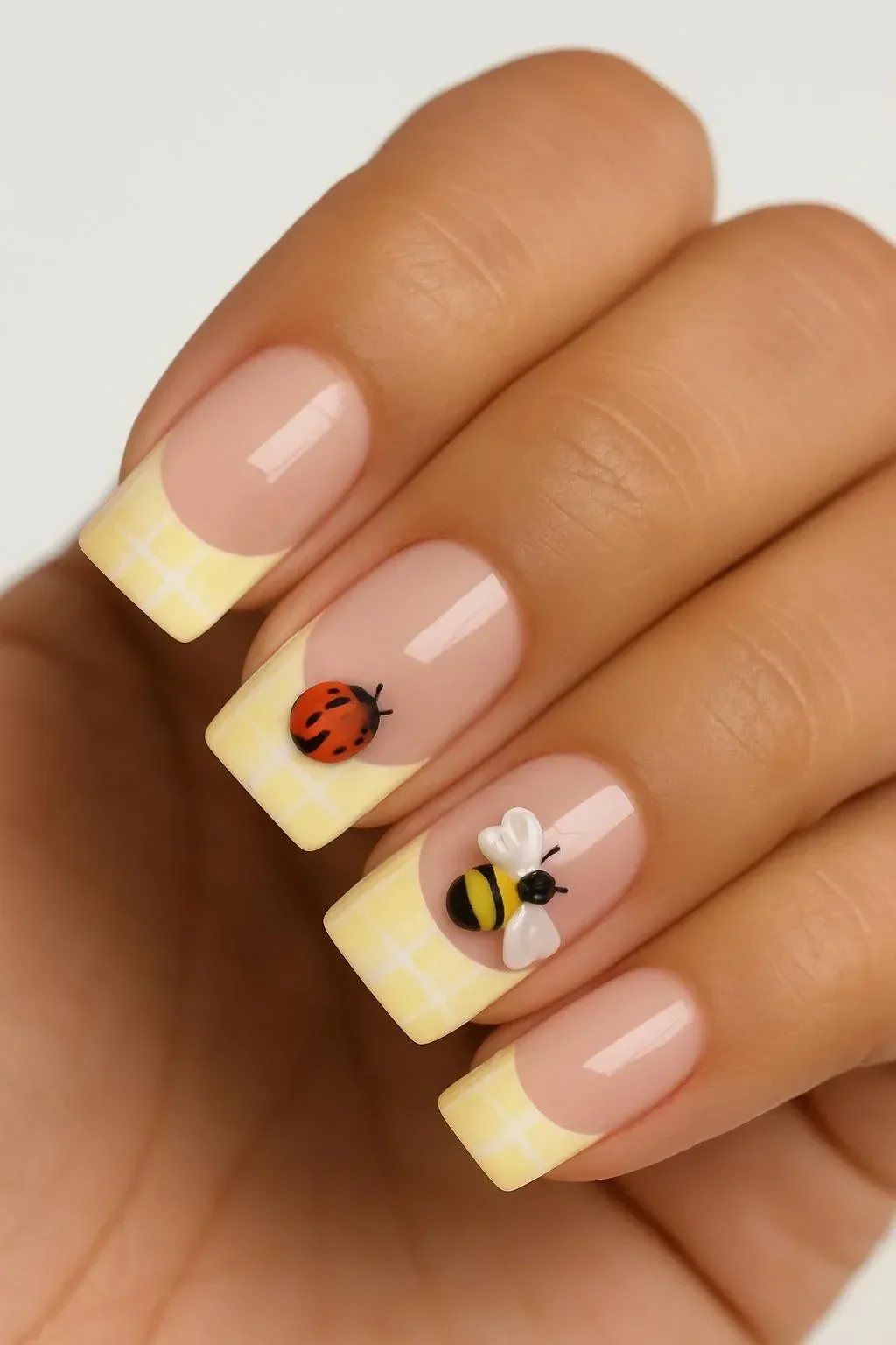 Stylish girly graphics showcasing long acrylic nails and trendy fire nail designs.