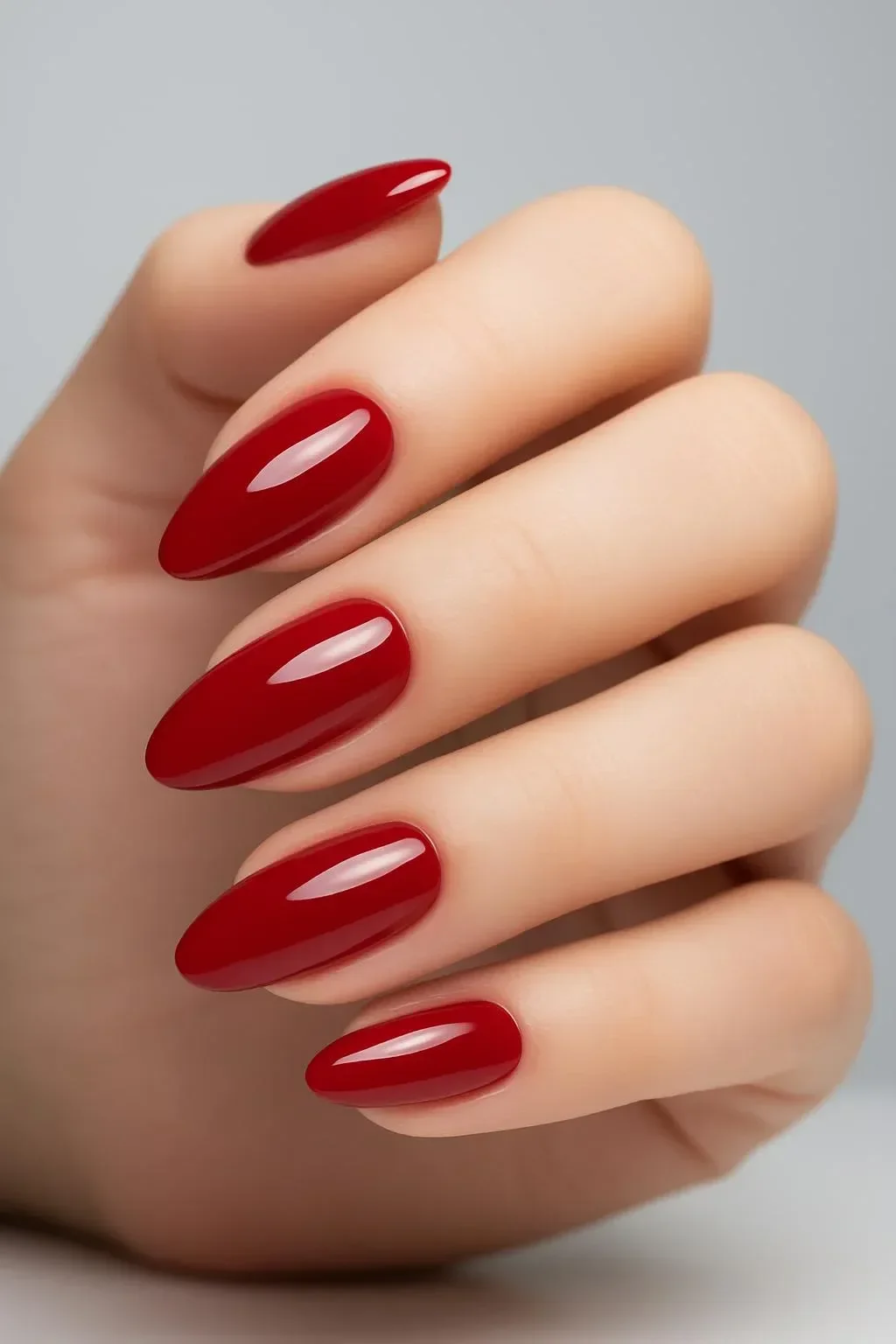 Elegant Ruby Red Nails design for prom, showcasing timeless glamour and sophistication.