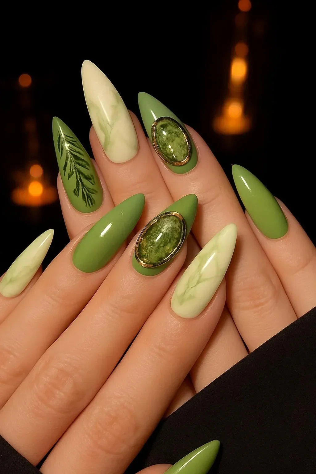 Flower nails featuring real dried flowers sealed for a delicate nail art design.