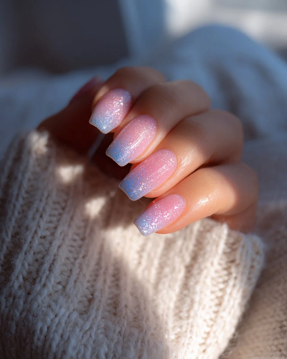 Spring 2026 Nail Trends with Sky Blue and Blush Pink Gradient Nails