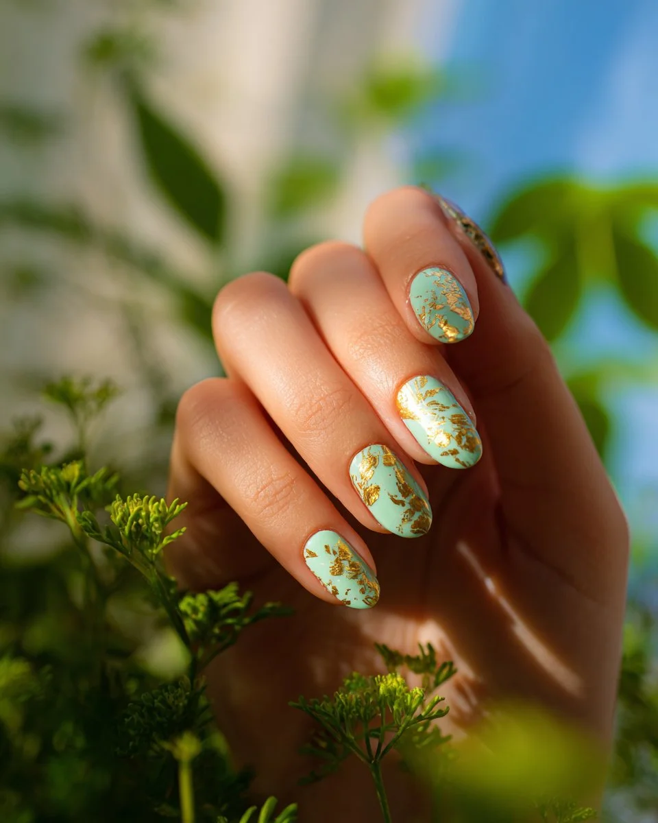 Elegant green and gold St. Patrick's Day nails art design for 2026.