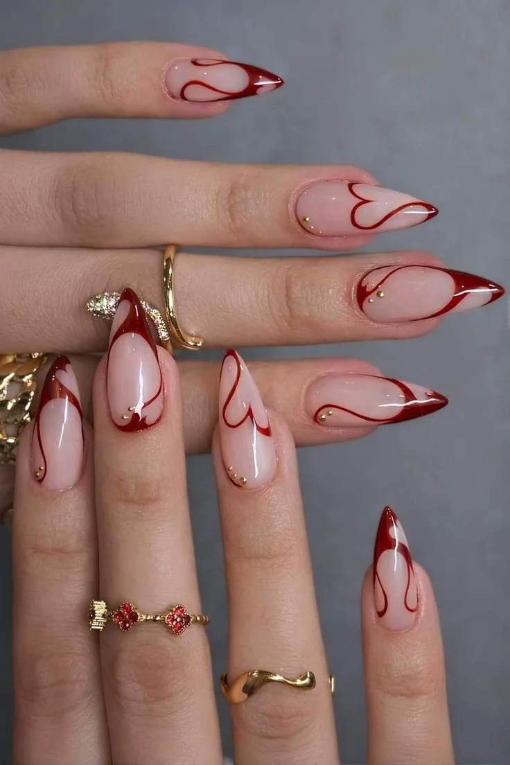 30 stunning red Valentine's Day nails designs for a perfect romantic look